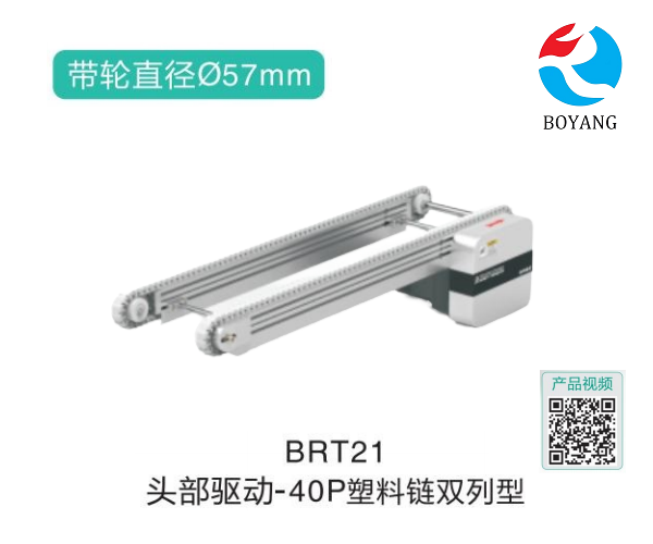 皮带链板式输送机BRT21头部驱动-40P塑料链双列型